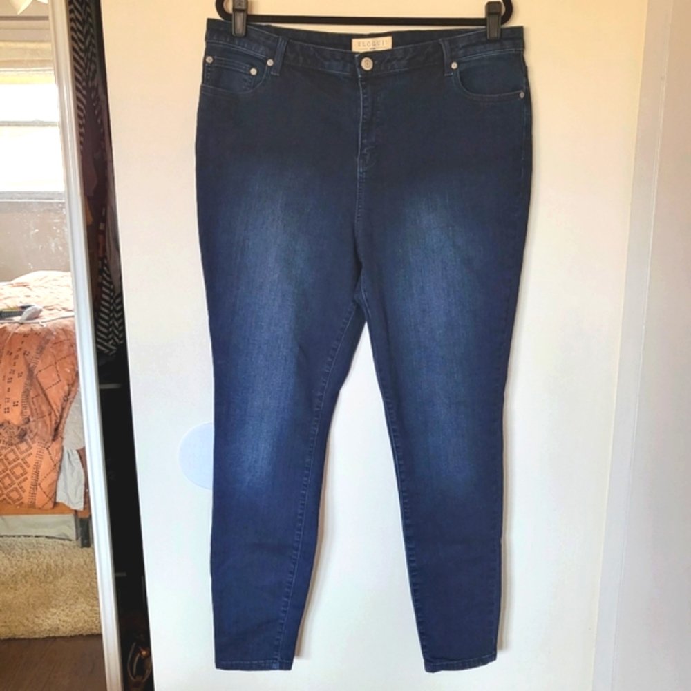 Eloquii Women's Skinny Jeans - Dark Blue